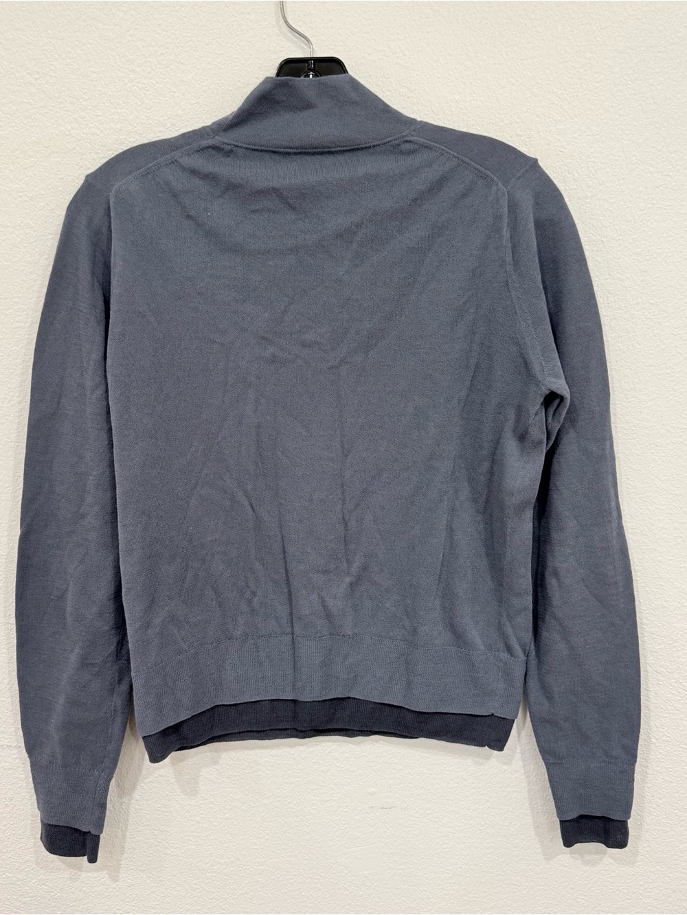 Vince Layered cotton-blend turtleneck sweater slate blue women’s size small - Picture 5 of 7
